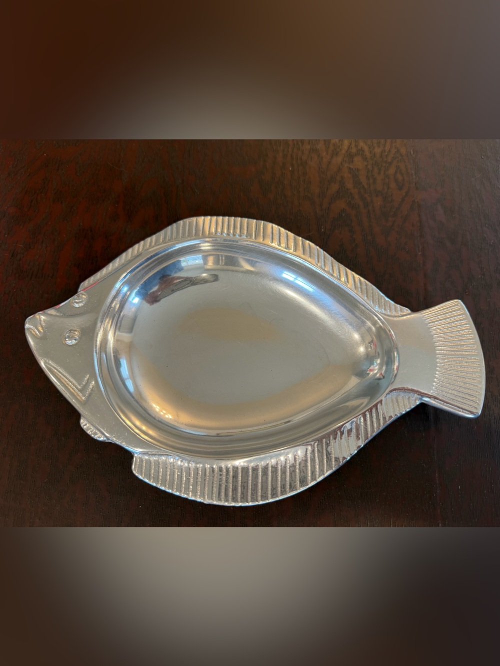 Vintage Wilton Armetale fish-shaped dish